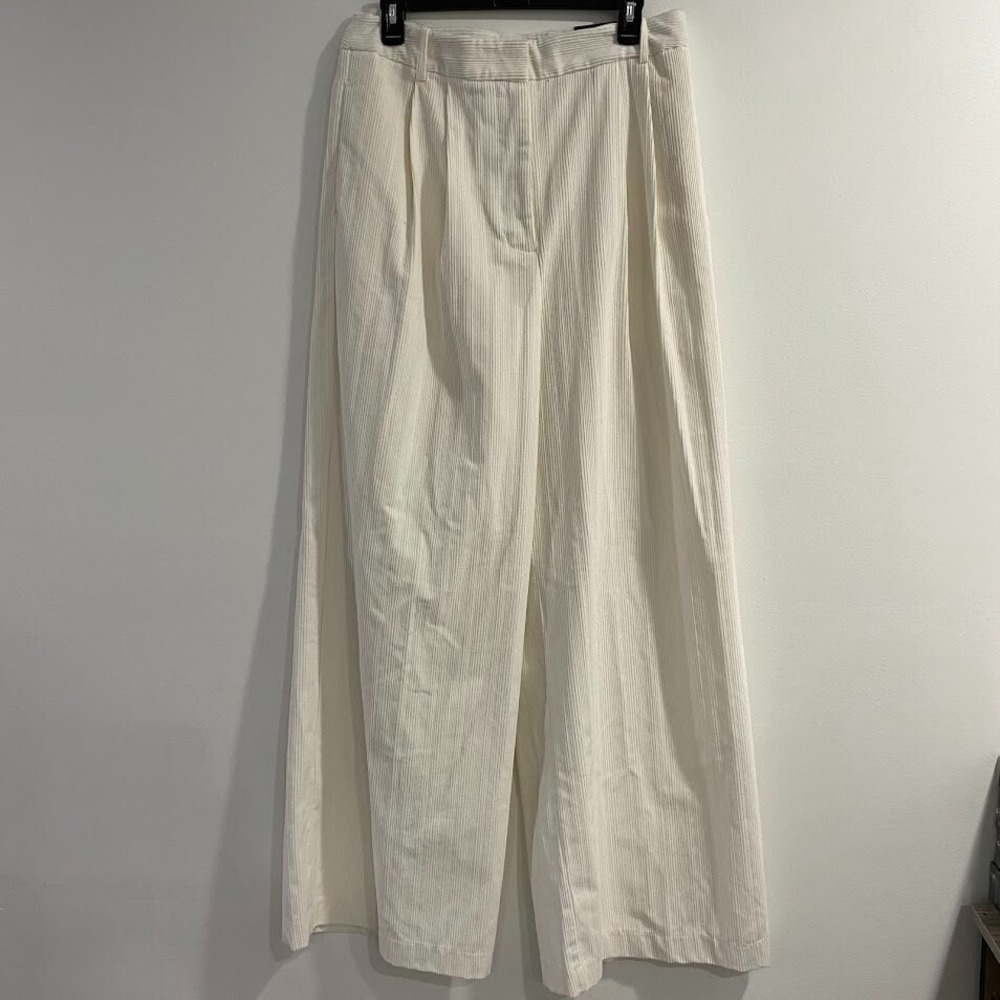 Worthington Women Wide Leg Sweatpants Casual Solid Color Corduroy Work Pants 10 - Picture 4 of 8